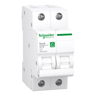 Schneider - : Miniatuur stroomonderbreker 2P 2A - R9F64202