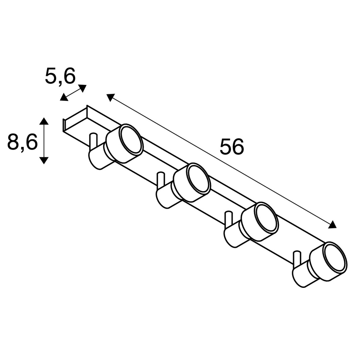 SLV - PURI CW indoor wand en plafondarmatuur, quad, QPAR51, wit, - 1002030