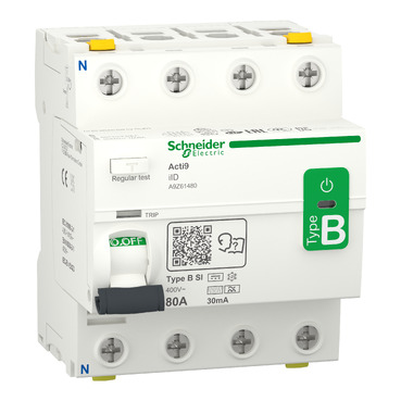 Schneider - : ID AARDLEKSCH. 4P 80A 30MA TYPE B SI - A9Z61480
