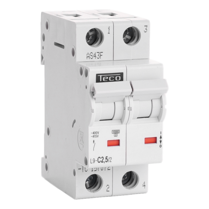 TECO - Automaat 2P 2,5A 10kA Curve C - L9C252