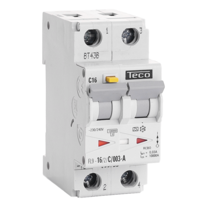 TECO - Diff. aut. 2p 16A Courbe C Type A 30mA - FL9162C003A