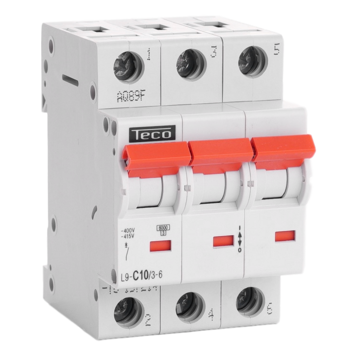 TECO - Automaat 3P 10A 6kA Curve C - L9C1036