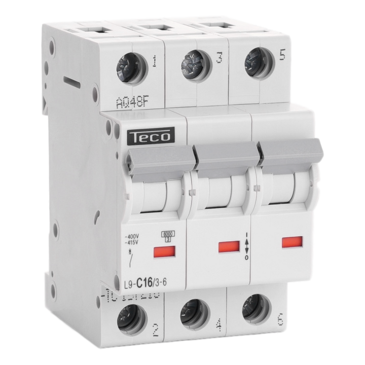 TECO - Automaat 3P 16A 6kA Curve C - L9C1636