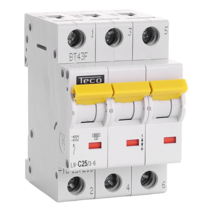 TECO - Automaat 3P 25A 6kA Curve C - L9C2536