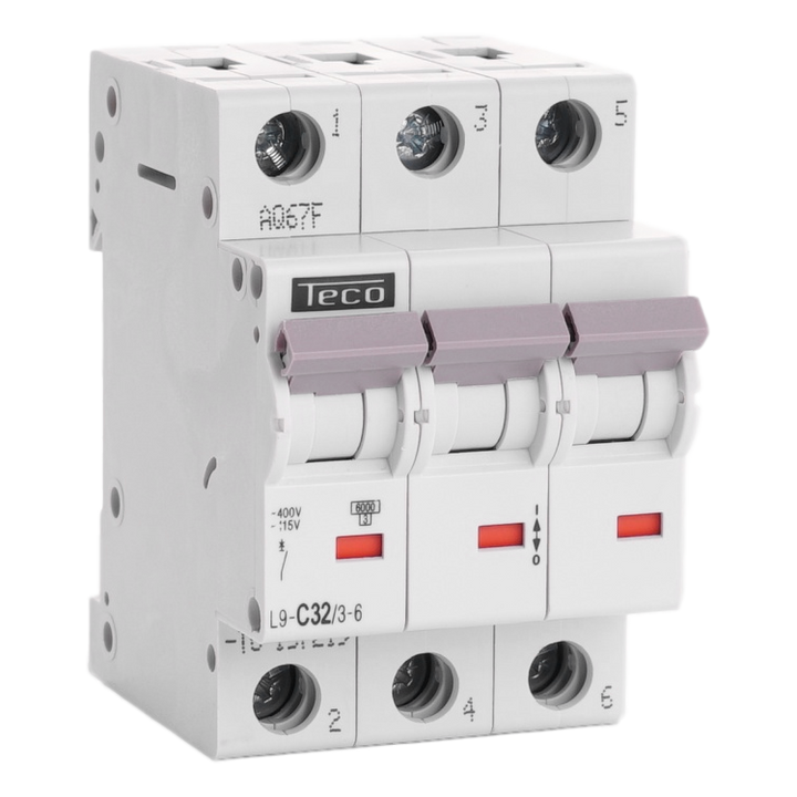 TECO - Automaat 3P 32A 6kA Curve C - L9C3236
