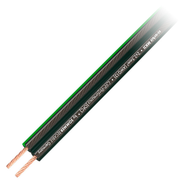 Kabel - Luidspreker 2x0,75 mm² Cca LSZH groen zwart 100m - *100LS207