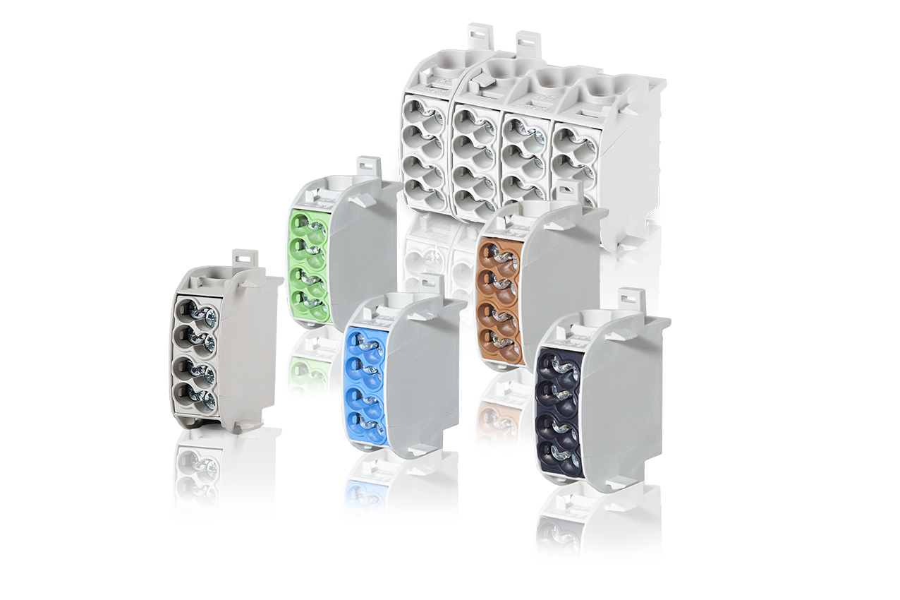 f-tronic - Aardingsklem verdeelkast 25mm² DIN rail groen/geel - 7110190