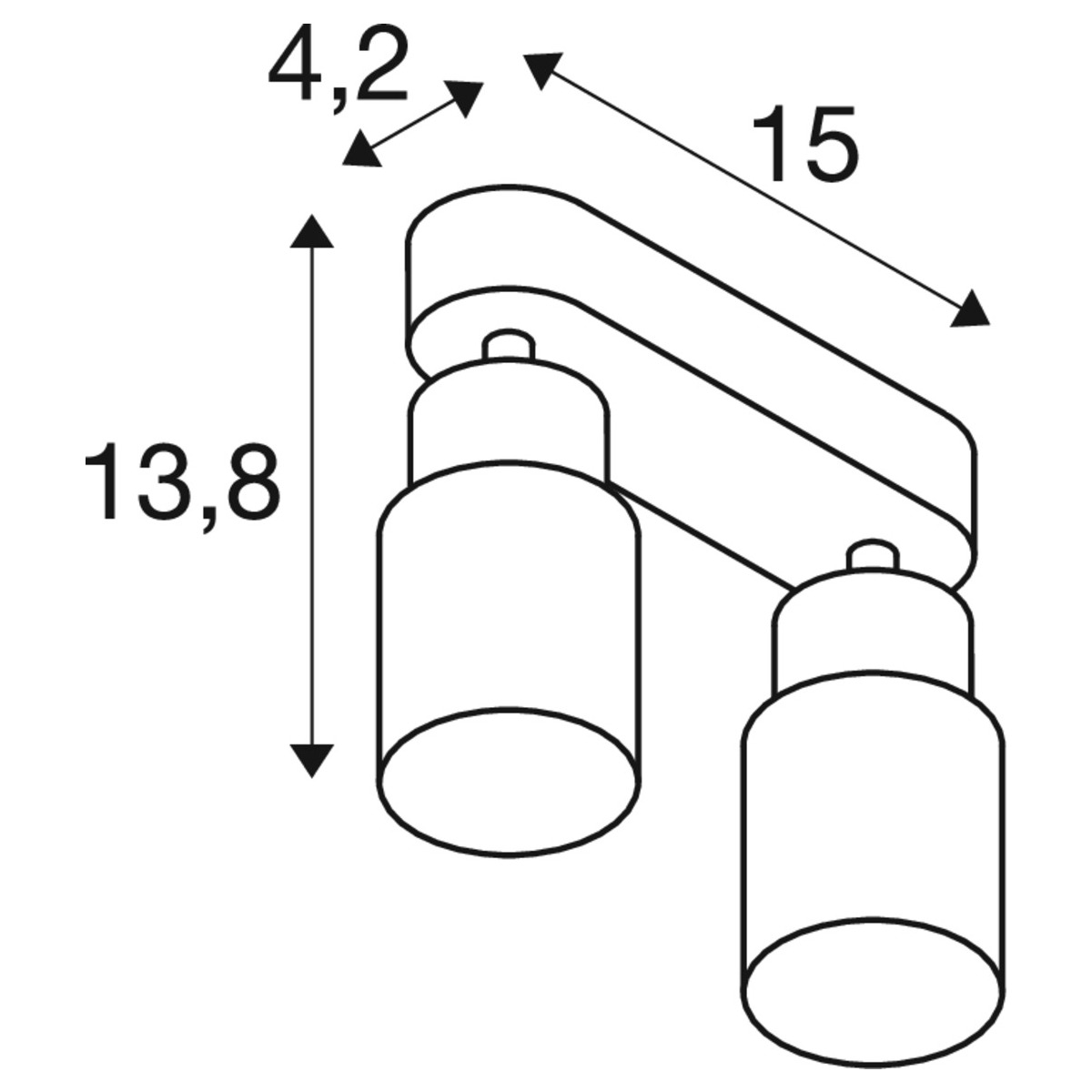 SLV - PURI 2.0 Tube, wand en plafondopbouwarmatuur, lang, 2x max. - 1008363