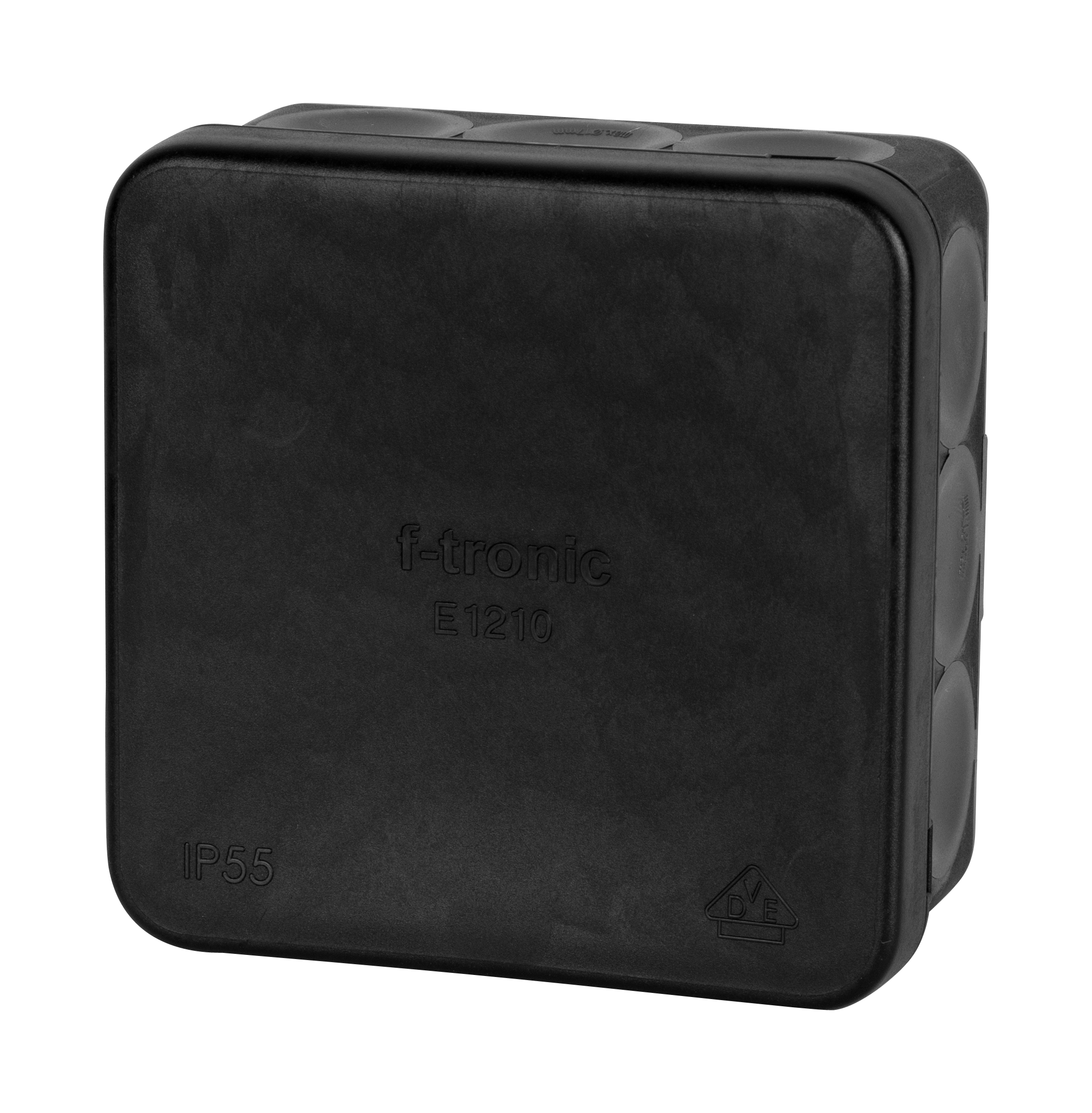 f-tronic - Zwarte IP55 installatiedoos met flexibele kabelinvoer - 7340168