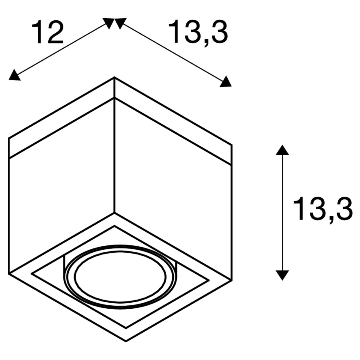 SLV - ESKINA FRAME CL single, plafondopbouwarmatuur antraciet 15 W - 1006316