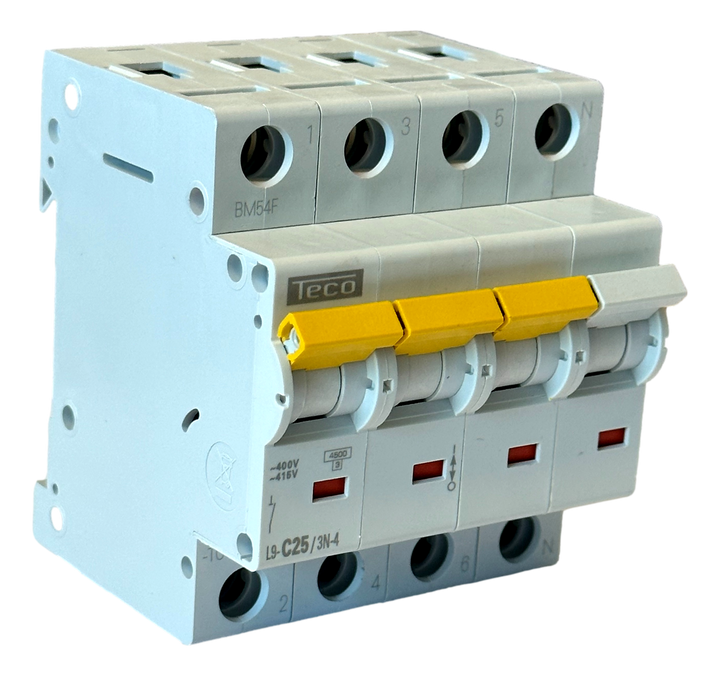 TECO - Automaat 3N 25A 4,5kA kurve C - L9C253N4