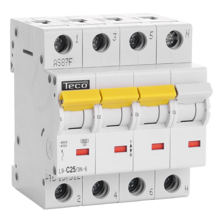 TECO - Automaat 3N 25A 6kA Curve C - L9C253N6