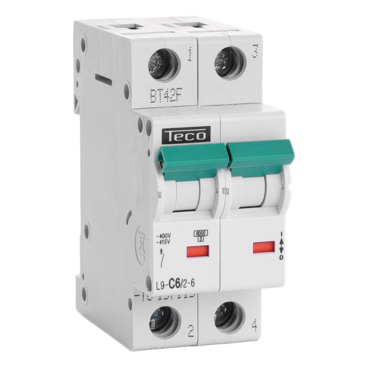 TECO - Automaat 2P 6A 6kA Curve C - L9C626