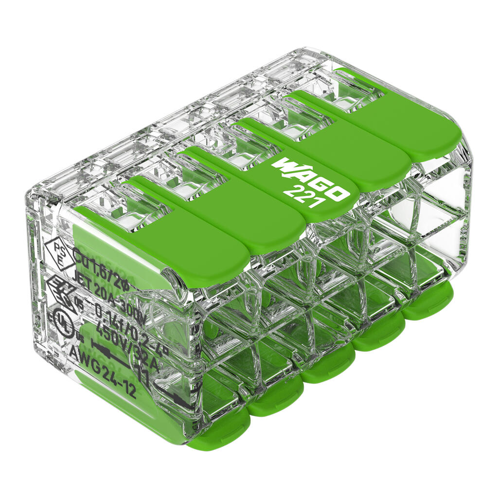 WAGO - Green R. verbinding, m. hendels van voor alle soorten g - 221-430