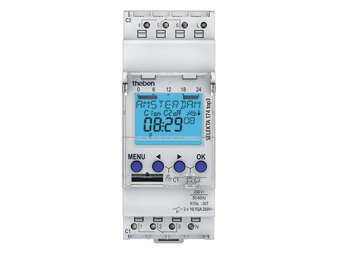 Theben - Digitale astronomische klok 230V 50 60HZ 2CO 16A - SELEKTA 174 TOP3