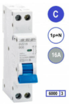 SEP - INS18 C16 inst. 1p+n C16 6kA (18mm) - 3101551016 / INS18-1NC16