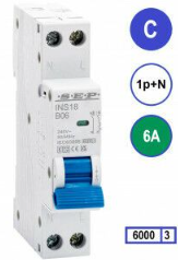 SEP - INS18 C16 inst. 1p+n C6 6kA (18mm) - 3101551006 / INS18-1NC6