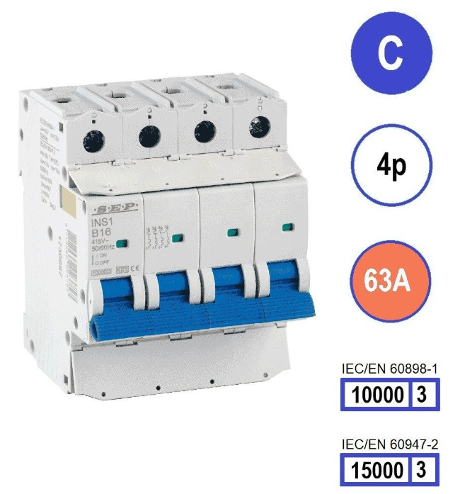 SEP - INS1 inst.aut 4p C 63A 10/15kA - 3111001950