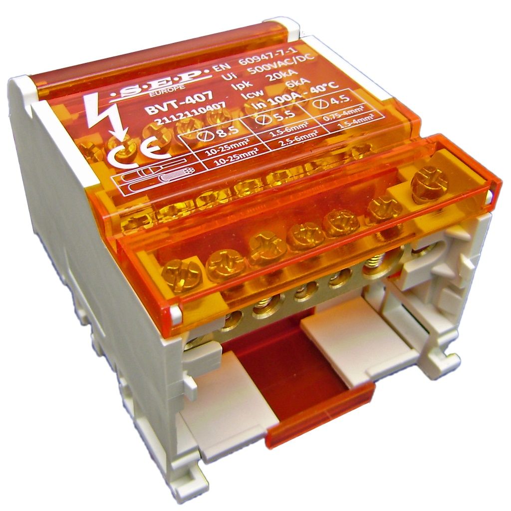 SEP - BVT 407 verdeelset 100A 4x 7 aansluitingen 500VAC/DC - 2112110407