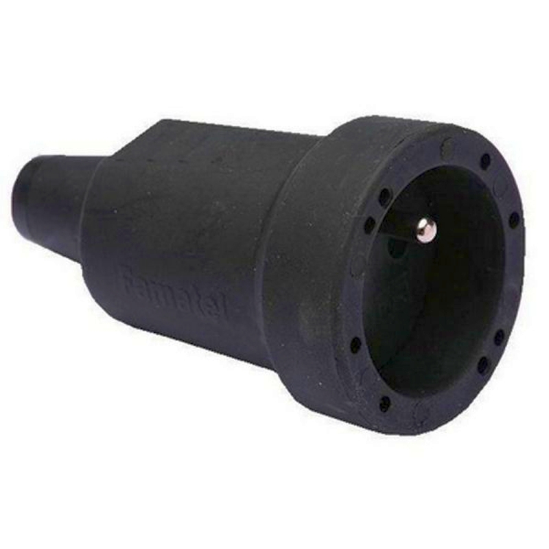 Famatel - Koppelstekker PVC met kinderbeveiliging 10/16A IP20 zwart - 2107-NBE