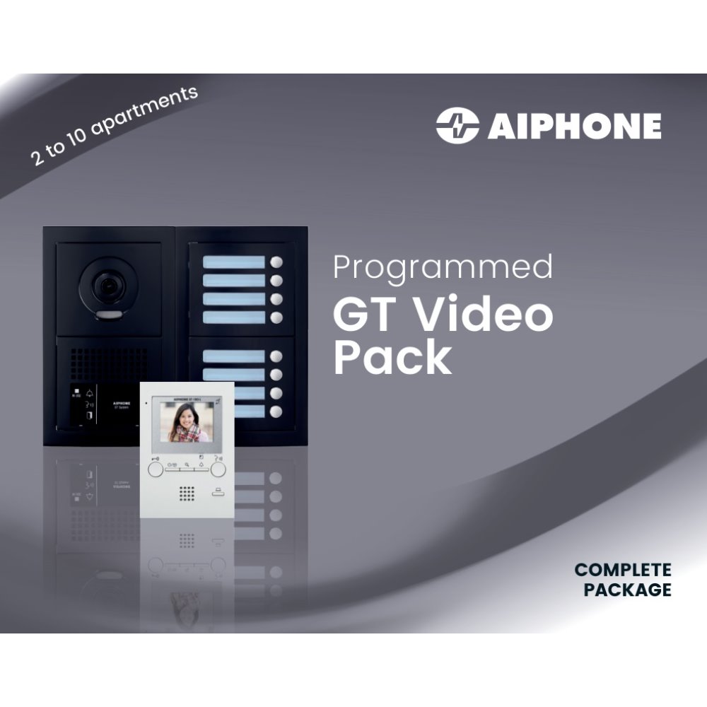 Aiphone - Videofoniepack voor 2 appartementen, zwart - A01008092