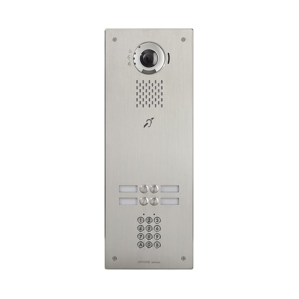 Aiphone - IP videodeurpost met 4 drukknoppen en codeklavier - A01008648