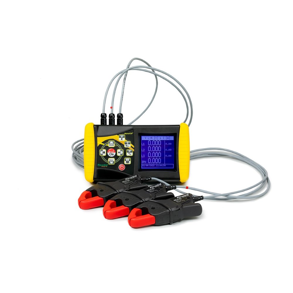 Elcontrol - Driefasige vermogenskwaliteitstester tangen 200A - A58110002