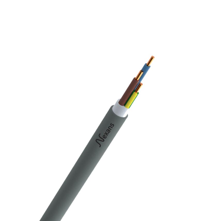 Kabel - XVB 1kV Cca s3d2a3 grijs 3G6mm² 100m - ROL 100M