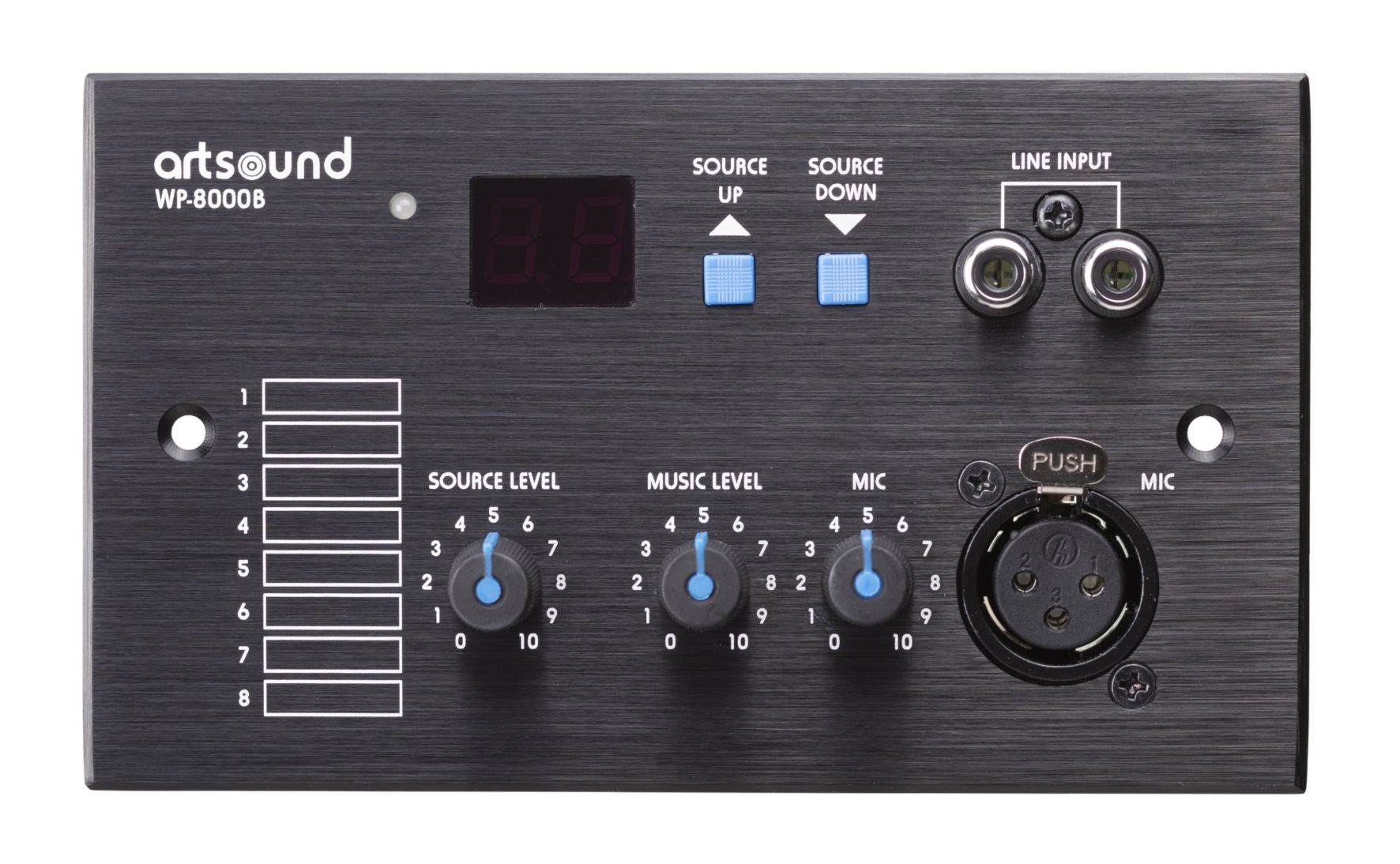 ArtSound - WP 8000B, wandpaneel selectie + input (incl. backb) - 00001602