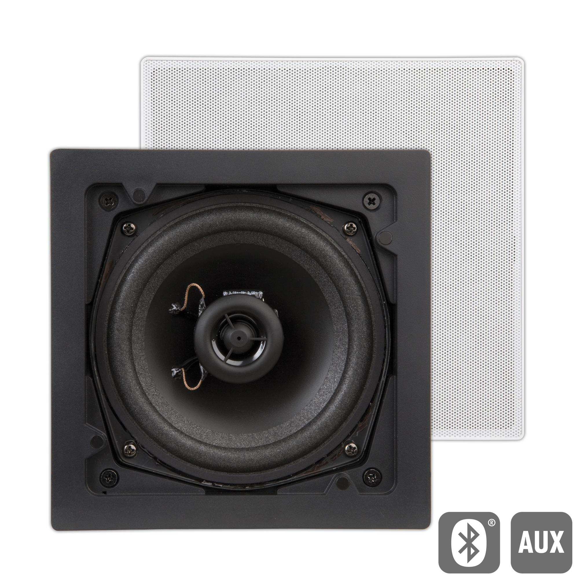 ArtSound - FL101BT, Flat, actieve inbouw LS, vierk., AUX/BT, wit (2pc) - 00011775