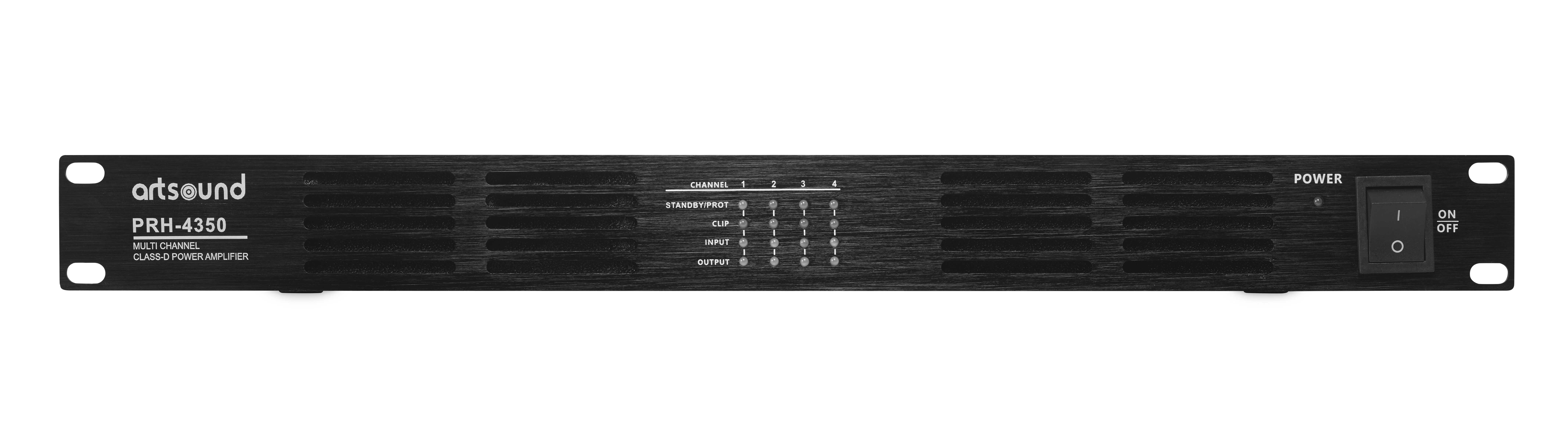 ArtSound - PRH 4350, eindversterker, 100V & 8 ohm, 4x 350W class D, 1U - 00023669