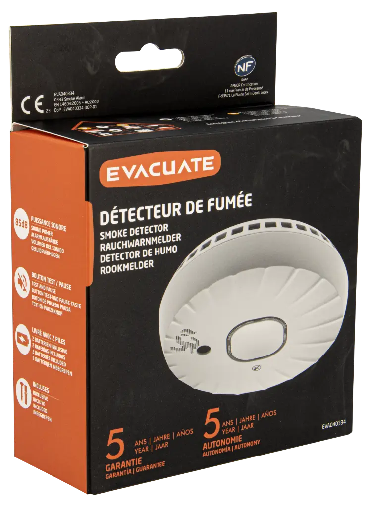 EVACUATE - Rookmelder met 5 jaar garantie autonomie 5 jaar - EVA040334