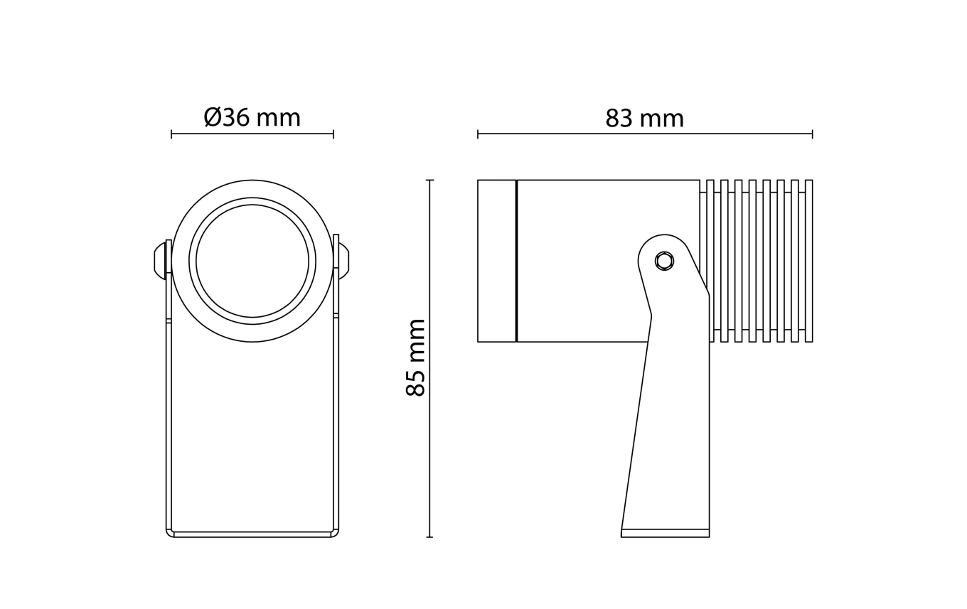 SG Lighting - Hovden Micro grafiet 230V 3000K 36° Fase afsnijding - 630048