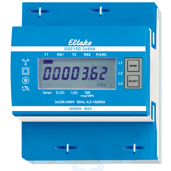 Eltako - Elektronische 3 F+(N) energiemeter 3x80A MID - DSZ15D-3X80A MID
