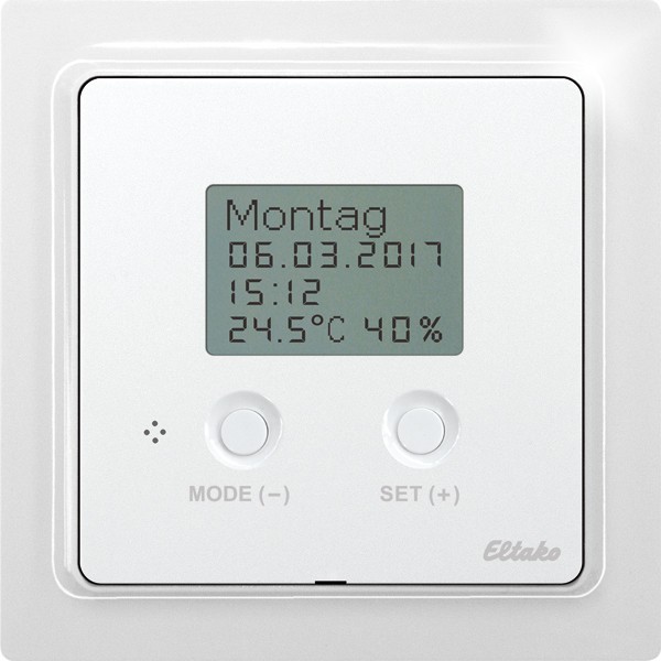 Eltako - Bus thermo/hygrostaat met klok, E 55, poolwit mat - 30055166