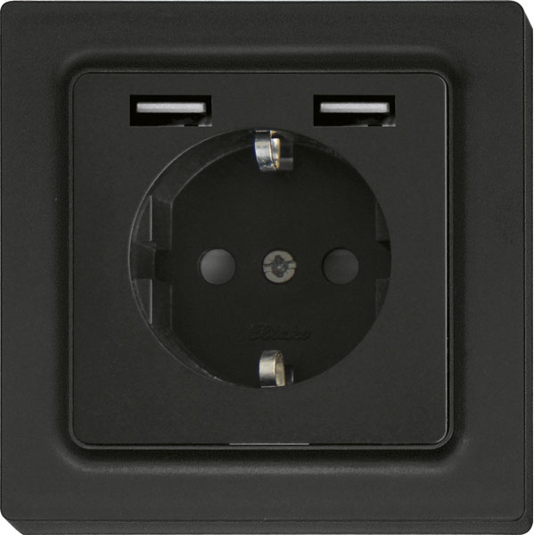 Eltako - Schuko DSS met contactdoos bovendeel,met 2 USB A adapters, a - 30055899