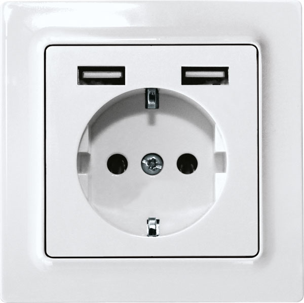 Eltako - Schuko DSS met contactdoos bovendeel,met 2 USB A adapters, p - 30055891