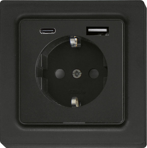 Eltako - Schuko DSS met contactdoos bovendeel,met USB A en USB C adap - 30055900