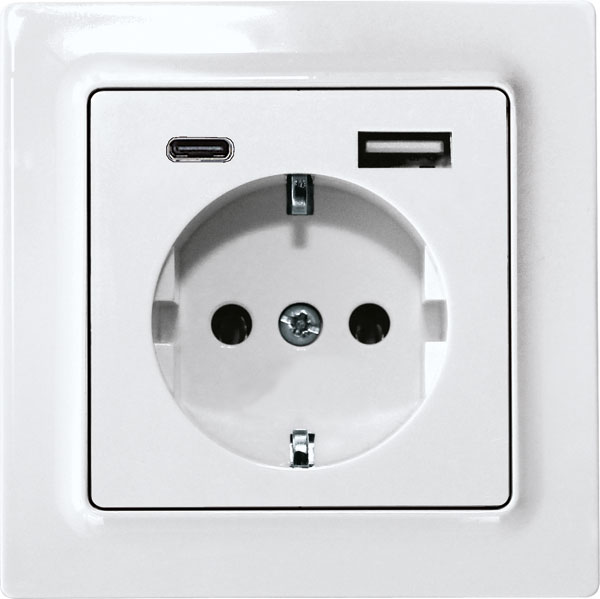 Eltako - Schuko DSS met contactdoos bovendeel,met USB A en USB C adap - 30055902