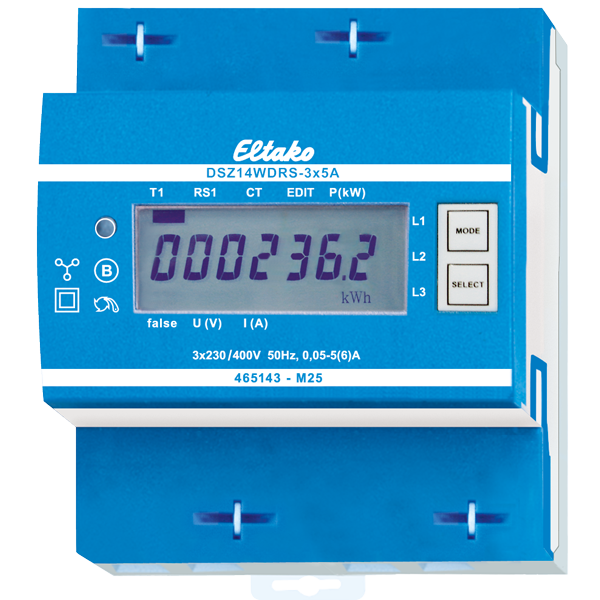 Eltako - Electron. 3F kWh meter voor TI's (instelb.) RS485 MID - 28305712