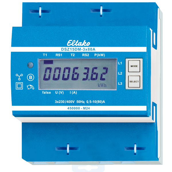 Eltako - Elektronische 3 F+(N) energiemeter 3x80A M bus MID - 28380512