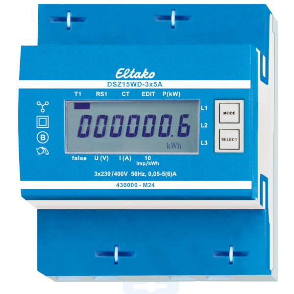 Eltako - Elektron. 3F+(N) kWh meter voor TI's (instelb.) MID - 28305015