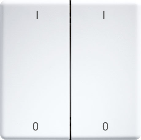 Eltako - Dubbele toetsen met gravure I en O, zuiver wit glanzend - 30000987