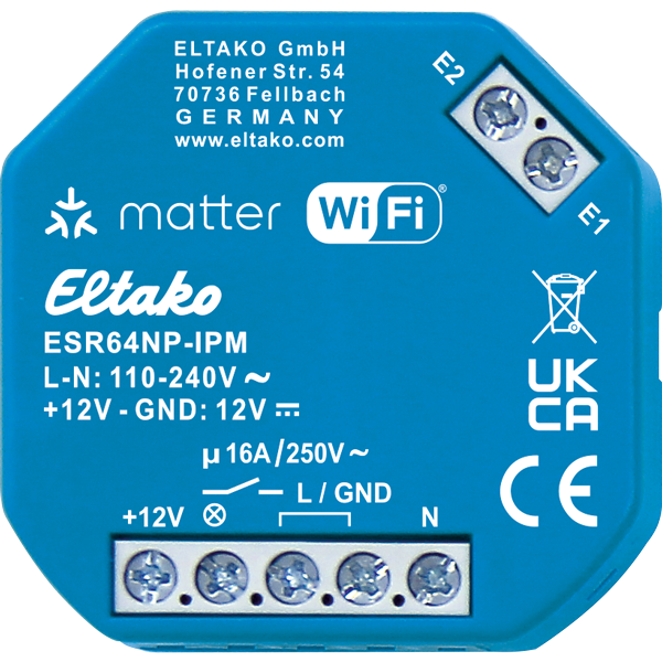Eltako - Impulsschakelaar relais IP via Wi Fi/Matter, 1NO 16A niet po - 30064015