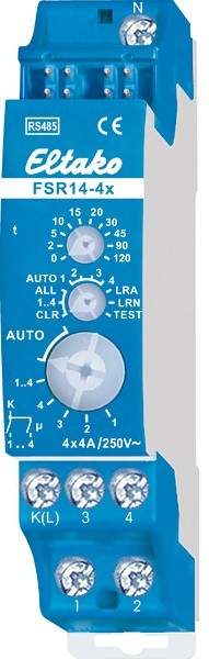 Eltako - Draadloze impulsschakelaar/relais RS485 4x1NO 4A - 30014001