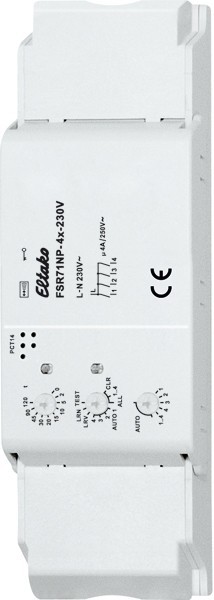 Eltako - Draadloze plafond impulsschakelaar/relais 4x1NO 4A - 30400865