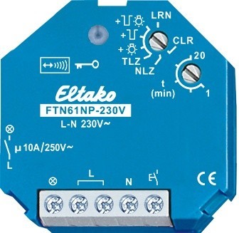 Eltako - Draadloze inbouw trappenlicht/nalooprelais 1NO 10A - 30100130