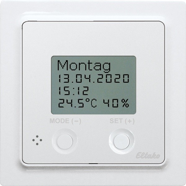 Eltako - Draadloze thermo/hygrostaat met klok, 12 24V UC, E 55 zuiver - 30055801