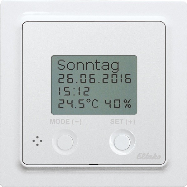 Eltako - Draadloze thermo/hygrostaat met klok,230V, E 55 antraciet ma - 30055802