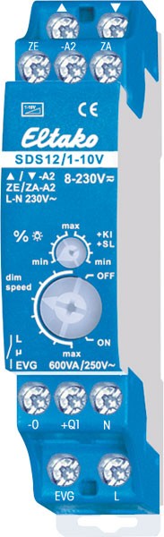 Eltako - Stuurdimmer 1..10V voor EVG 1NO 600VA - 21100800